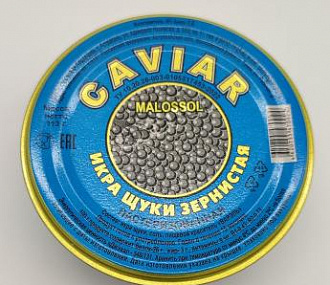 Pike caviar granular pasteurized in a jar 113gr (black)