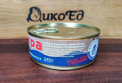 Превью Sterilized cod caviar 185 g 