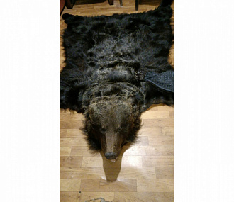 Carpet from the skin of a brown bear with an open mouth