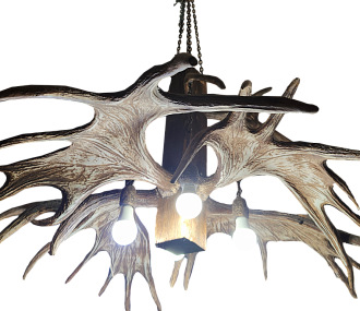 Chandelier with 4 moose horns without drawing