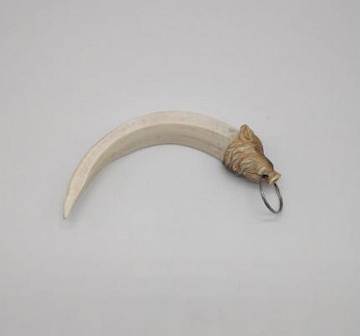 Фото boar's fang with a head made of elk horn (large)