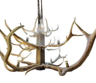 Chandelier with deer horns 3 tiers