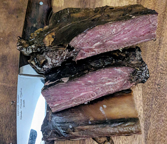 Semi-smoked moose ribs