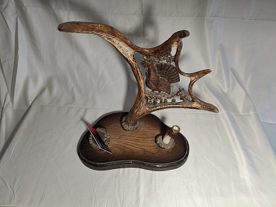 Превью business card holder with moose horn and capercaillie