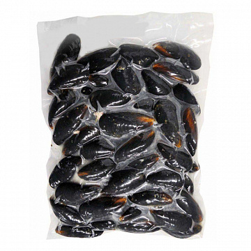 Фото Whole boiled-frozen mussels in the shell 40/60